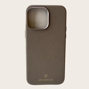 NEW ARNAVONE women's luxury leather phone case for iphone 14 pro in taupe